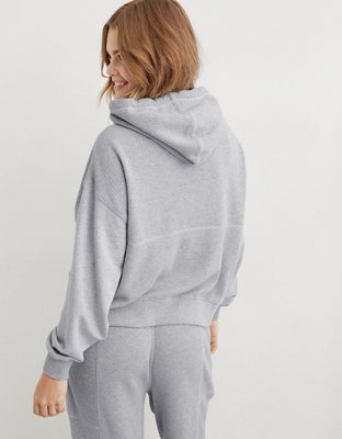 Aerie Textured Cropped Hoodie