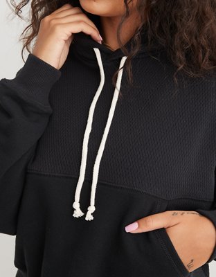 Aerie Textured Cropped Hoodie