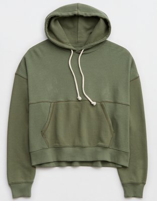 Aerie Cropped Open Neck Hoodie