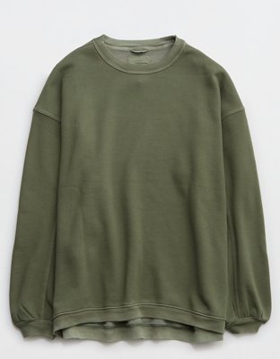 Aerie Sunday Soft Lace Up Sweatshirt in Sycamore Green - $39 (35