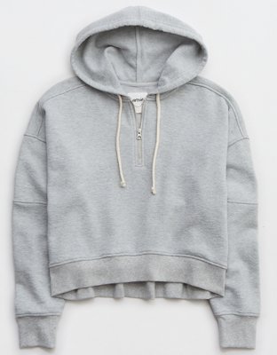 Aerie Cropped Open Neck Hoodie