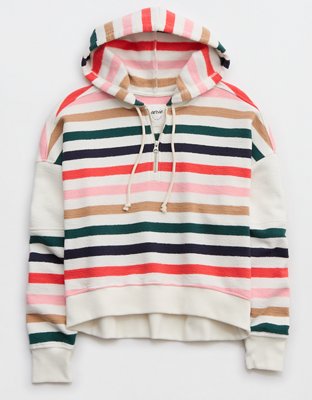Aerie Restart Hoodie Cortada con Cierre de un Cuarto