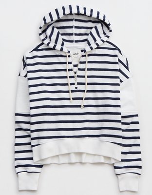 Aerie Restart Hoodie Cortada con Cierre de un Cuarto