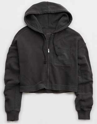 Aerie Cropped Full Zip Hoodie