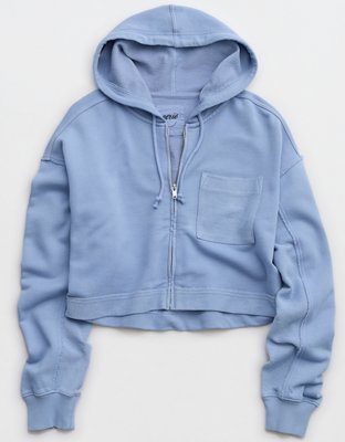 Aerie Cropped Full Zip Hoodie