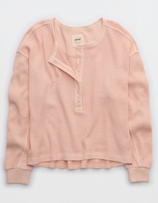 Женские рубашки Aerie Waffle Henley Shirt — фото 3
