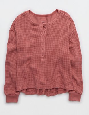 Aerie Waffle Henley Shirt