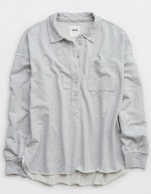 Женские худи Aerie Take It Easy Popover Polo Sweatshirt — фото 3