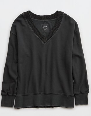 Aerie Sweater Trim V-Neck Sweatshirt