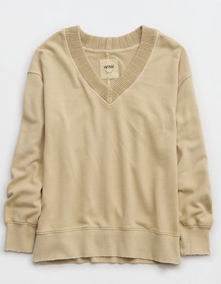 Aerie Sweater Trim V-Neck Sweatshirt