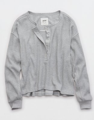 Aerie Waffle Henley Shirt