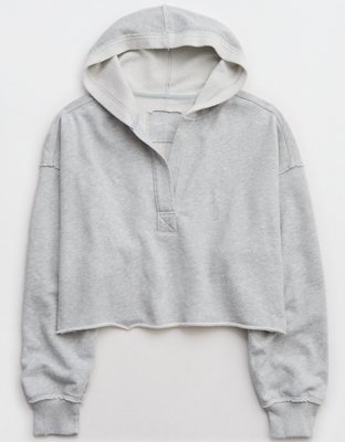 Aerie Cropped Open Neck Hoodie