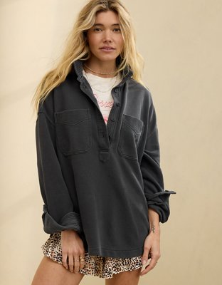 Aerie Popover Polo Sweatshirt