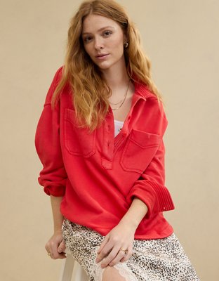 Aerie Popover Polo Sweatshirt