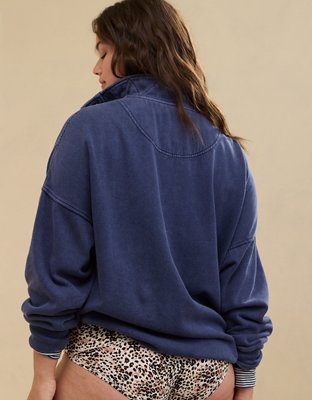 Aerie Getaway Quarter Snap Sweatshirt