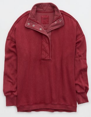 Aerie Getaway Quarter Snap Sweatshirt