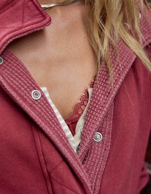 Aerie Getaway Quarter Snap Sweatshirt