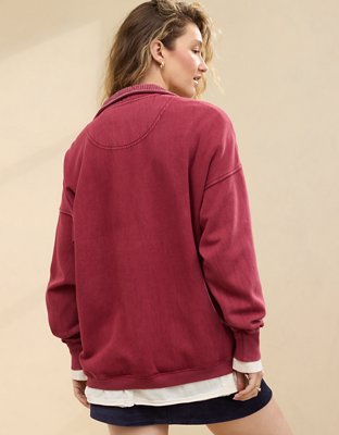 Aerie Getaway Quarter Snap Sweatshirt | Aerie