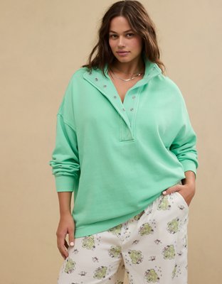 Aerie Getaway Quarter Snap Sweatshirt