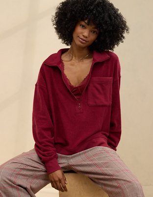 Sudadera con cierre de un cuarto Aerie Softest