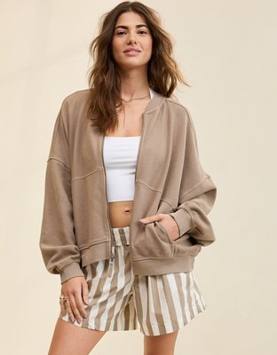 mm【aere】hoodie zip pullover jacket Aerie Soft Life Full Zip Sweatshirt