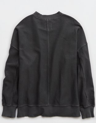 Aerie Big Chill Textured Crew Sweatshirt