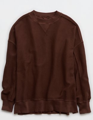 Aerie Big Chill Textured Crew Sweatshirt