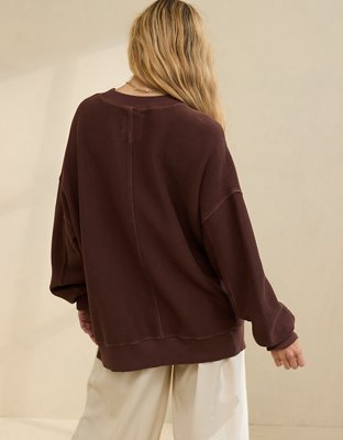 Женские худи Aerie Big Chill Textured Crew Sweatshirt — фото 2