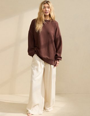 Женские худи Aerie Big Chill Textured Crew Sweatshirt — фото 4