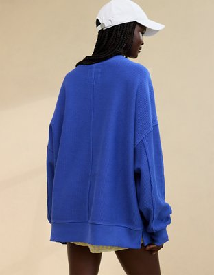 Aerie Big Chill Textured Crew Sweatshirt