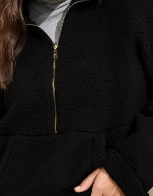 Aerie Sherpa Quarter Zip Sweatshirt