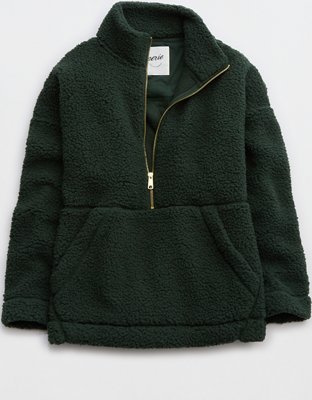 Aerie Sherpa Quarter Zip Sweatshirt