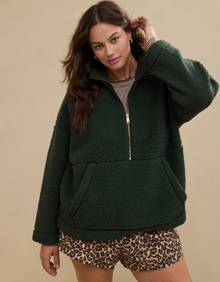 Aerie Sherpa Quarter Zip Sweatshirt