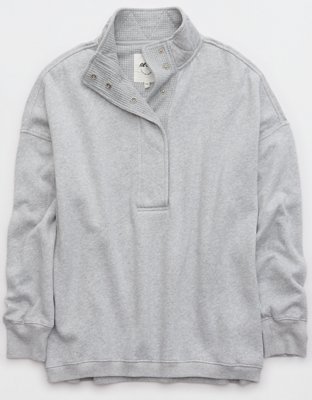 Aerie Getaway Quarter Snap Sweatshirt