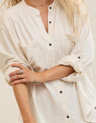 Aerie Roll With It Lightweight Fleece Shirt