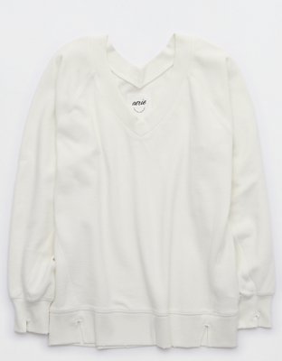 Aerie Downtime Textured V-Neck Sweatshirt