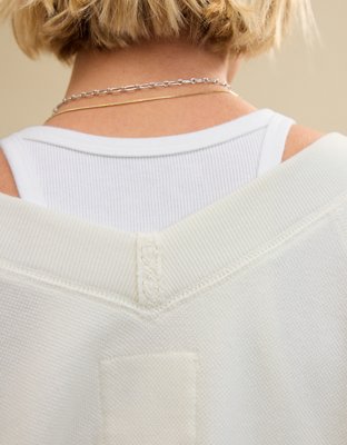 Aerie Downtime Textured V-Neck Sweatshirt