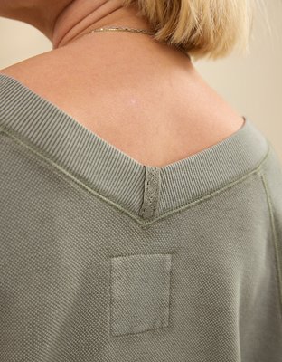 Aerie Downtime Textured V-Neck Sweatshirt
