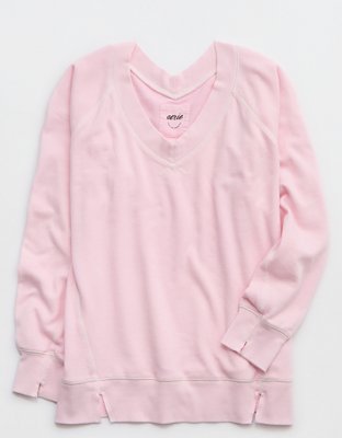 Aerie Downtime Textured V-Neck Sweatshirt