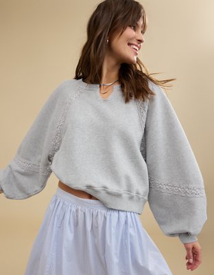 Aerie Hey Crochet Sweatshirt