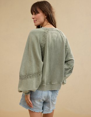 Aerie Hey Crochet Sweatshirt