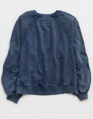 Aerie Hey Sweatshirt con Detalle de Crochet