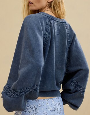 Aerie Hey Sweatshirt con Detalle de Crochet