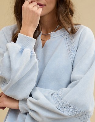 Aerie Hey Crochet Sweatshirt