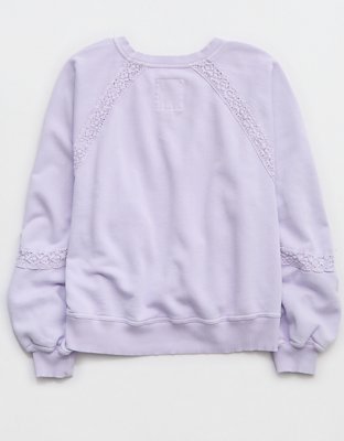 Aerie Hey Sweatshirt con Detalle de Crochet