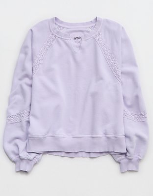 Aerie Hey Sweatshirt con Detalle de Crochet