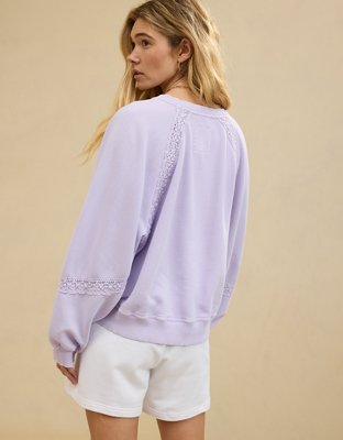 Aerie Hey Sweatshirt con Detalle de Crochet