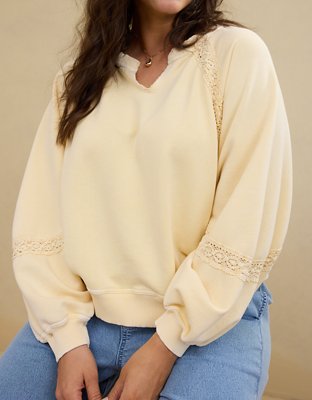 Aerie Hey Crochet Sweatshirt