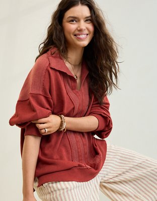 Aerie Starry Skies Open Neck Sweatshirt