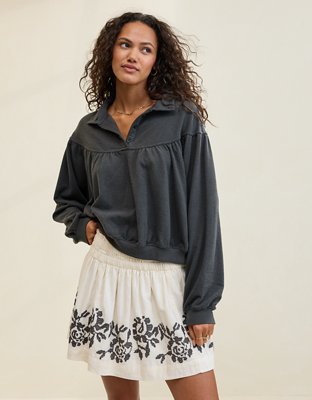Aerie Soft Life Button Sweatshirt